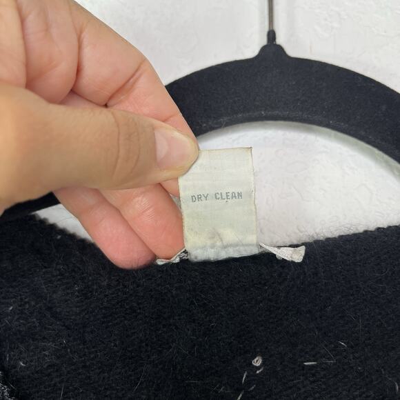 Vintage Susann D Black Lambswool Angora Rabbit Hair Blend Sweater Size L, Winter - Picture 8 of 8